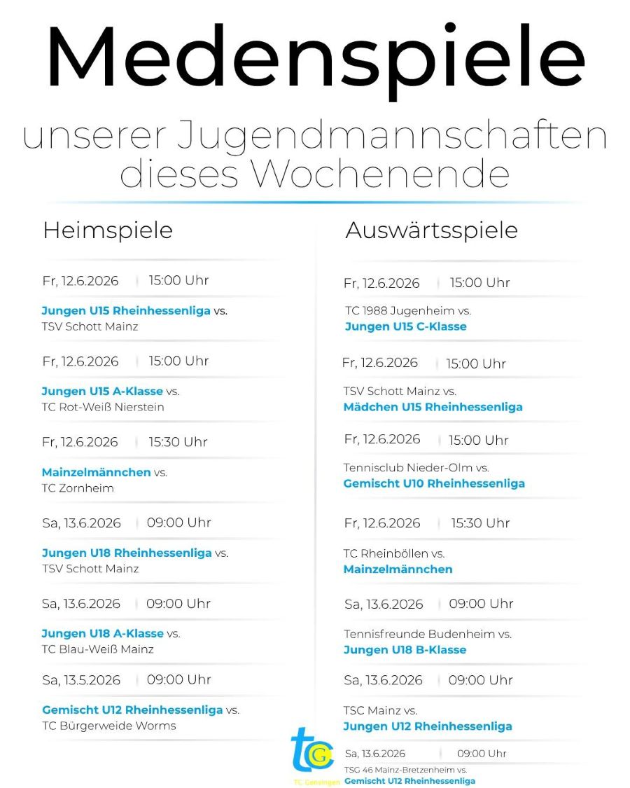 Jugend Medenspiele WE 12